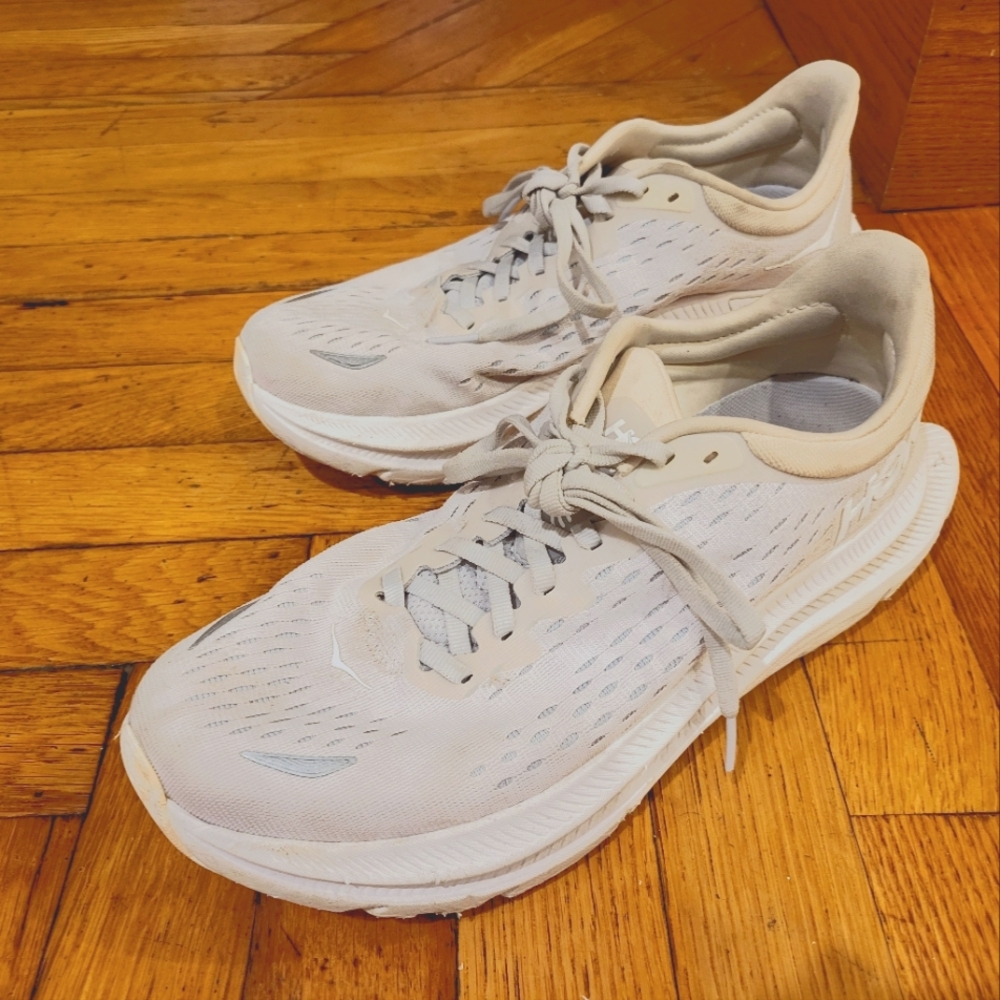 Hoka Kawana White Running Shoes, Size 8.5